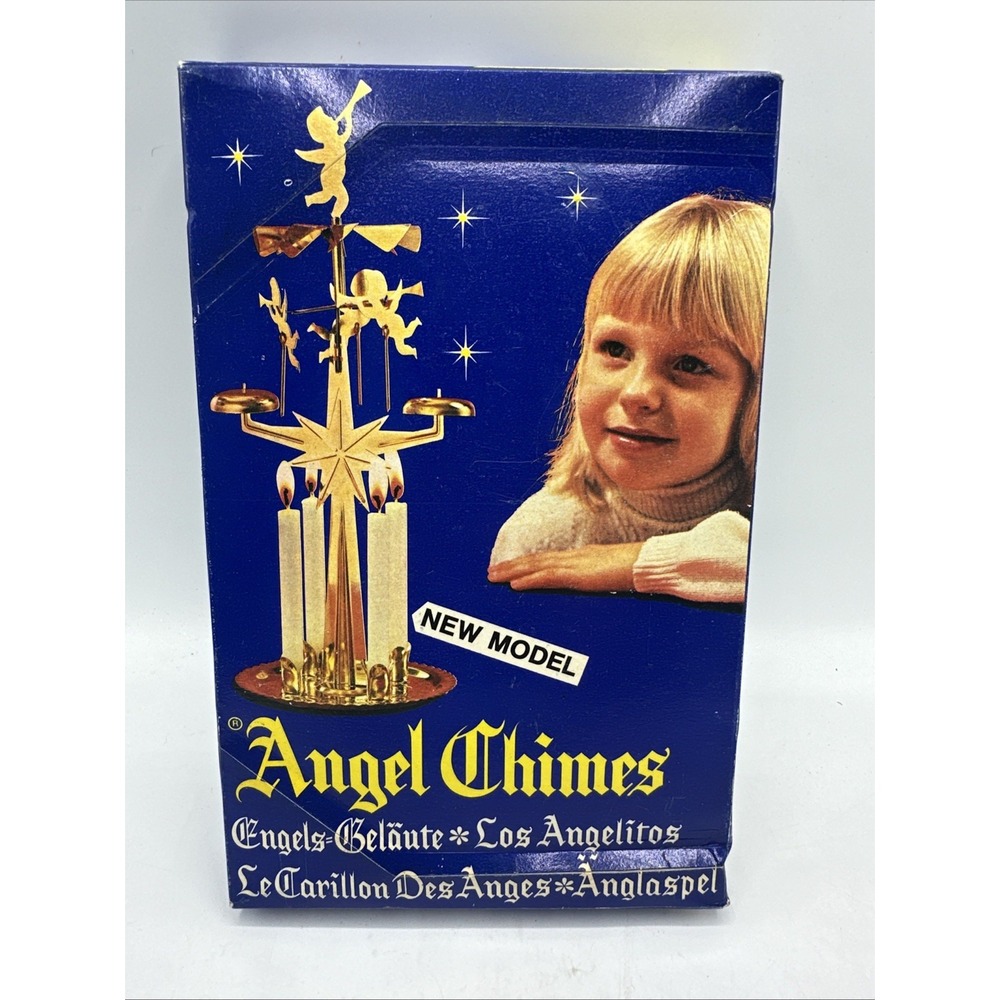Swedish Angel Candle Party Chimes Gold-Tone Los Angelitos Christmas 1980's